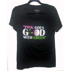 Wicked Black Graphic Tee "Pink Goes Good With Green"